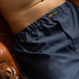 The Linen Boxer Shorts - Navy Blue