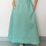 The Nocrich Linen Skirt - Aqua