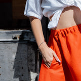 The Nocrich Linen Skirt - Coral