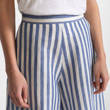 The Palazzo Linen Pants - Marina Blue