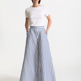 The Palazzo Linen Pants - Marina Blue