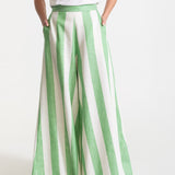 The Palazzo Linen Pants - Lime Rush