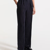 The Figa Linen Trousers - Midnight Stripes