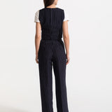 The Figa Linen Trousers - Midnight Stripes