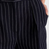 The Figa Linen Trousers - Midnight Stripes