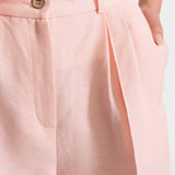 The Figa Linen Trousers - Pink