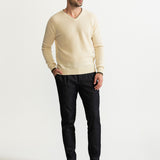 The Rodna Merino Wool V-Neck Jumper - White