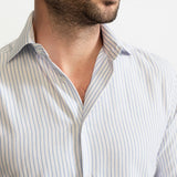 The Peles Egyptian Cotton Shirt - Sky Blue Stripes