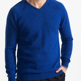 The Rodna Merino Wool V-Neck Jumper - Indigo