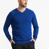 The Rodna Merino Wool V-Neck Jumper - Indigo