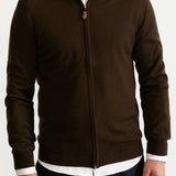 The Monor 100% Wool Cardigan - Brown