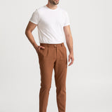 The Romana Cotton Trousers - Light Brown