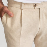 The Romana Linen-Cotton Trousers - Natural