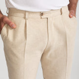 The Romana Linen-Cotton Trousers - Natural