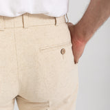 The Romana Linen-Cotton Trousers - Natural