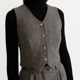 The Figa Wool Waistcoat - Chambray Grey