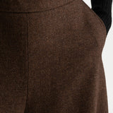 The Palazzo Wool Pants - Mocha Brown