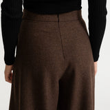 The Palazzo Wool Pants - Mocha Brown