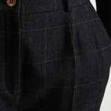 The Figa Wool Bootcut Pants - Dark Checks