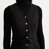 The Figa Wool Waistcoat - Black