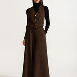 The Palazzo Wool Pants - Rustic Chestnut