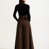 The Palazzo Wool Pants - Rustic Chestnut