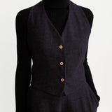 The Jina Wool Waistcoat - Purple Rain