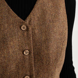 The Figa Wool Waistcoat - Whiskey Brown