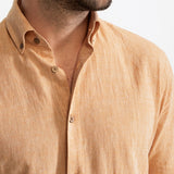 The Godeanu Linen Shirt - Peach