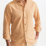 The Godeanu Linen Shirt - Peach