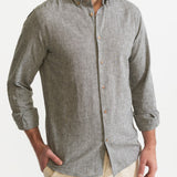 The Godeanu Linen Shirt - Grey Chambray