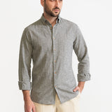 The Godeanu Linen Shirt - Grey Chambray