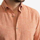 The Godeanu Linen Shirt - Salmon