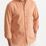 The Godeanu Linen Shirt - Salmon