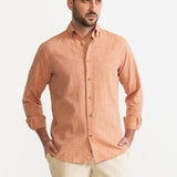 The Godeanu Linen Shirt - Salmon