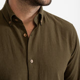 The Godeanu Linen Shirt - Khaki