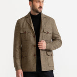 The Safari Wool Jacket - Chambray Beige