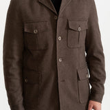 The Safari Wool Jacket - Chambray Brown