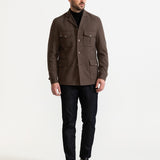 The Safari Wool Jacket - Chambray Brown