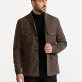 The Safari Wool Jacket - Chambray Brown