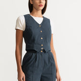 The Figa Organic Cotton Waistcoat - Grey