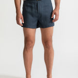 The Linen Boxer Shorts - Petrol