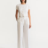 The Figa Linen Trousers - White