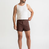 The Linen Boxer Shorts - Brown