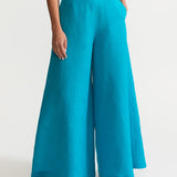 The Palazzo Linen Pants - Azure