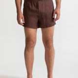 The Linen Boxer Shorts - Brown