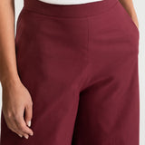 The Palazzo Cotton Pants - Bordeaux