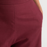 The Palazzo Cotton Pants - Bordeaux