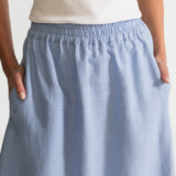 The Nocrich Linen Skirt - Sky Blue