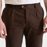 The Chesler Cotton Trousers - Dark Brown